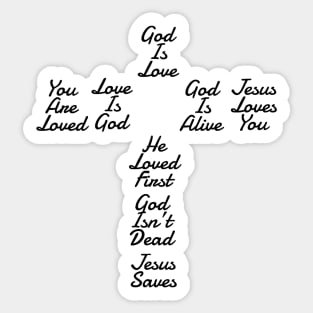 Jesus Loves You Cross Sticker